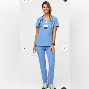 Figs Scrub Set, Size Small, Ceil Blue